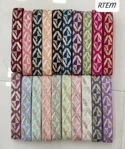 Custom Made in Abstract Embroidery Design in Ten Colour Ways for Casual Ladies Dresses in 1.25 Inch Width Size and for Resale. - Product Image 2