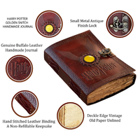 Harry P Magical Wizard Brown Vintage Journal en cuir véritable fait à la main en pierre de sorcellerie Grimoire DeckleEdge carnet de croquis grand cadeau
