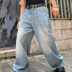 Pantalones Vaqueros Anchos Azules Premium para Hombre, Lavado Desgastado, Estilo Nuevo, Diseño OEM, Venta al por Mayor de Fábrica, Personalizados - Product Image 3