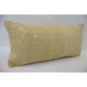 หมอนผ้าวูลปักลาย Kantha สีเบจ12X24นิ้วสไตล์โบโฮแบบพกพาพร้อมลวดลายดอกไม้สไตล์วินเทจสำหรับใช้ในบ้านโซฟา - Product Image 2