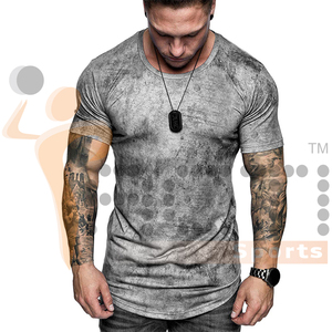 Vente de gros T-shirt personnalisé en coton 100% pour hommes T-shirts de fitness à manches courtes et coupe ajustée pour hommes - Product Image 3