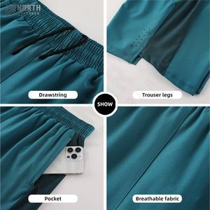 Pantalones Cortos Deportivos para Hombre, Diseño de Malla Transpirable, Bolsillos, Patrón Sólido, Material de Algodón y Elastano, Servicio OEM, Adultos - Product Image 6