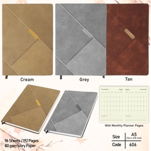 Carnet rigide A5 avec porte-stylo Marron Texture Agenda Planner Carnet promotionnel au meilleur prix 2026 - Product Image 3