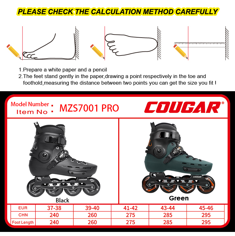 COUGAR MZS7001PRO Urban Skates - Professional Inline Skates