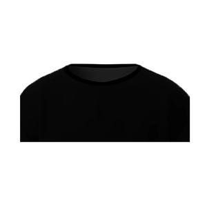 Camiseta Larga de Manga Media con Cuello Redondo para Mujer, Talla Grande, 100% Algodón Orgánico, Transpirable, Ecológica, Informal, Color Negro - Product Image 4