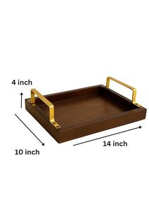Grande qualité à prix raisonnable Plateau de service en bois solide avec poignée en métal Design moderne fonctionnel et durable - Product Image 5
