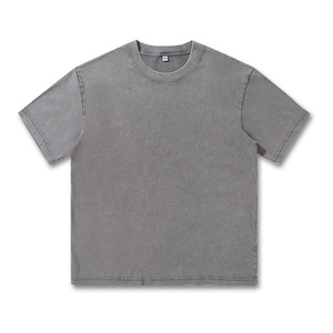 Camiseta desgastada lavada de 230G, hombros caídos sueltos, cuello redondo, manga corta, camiseta cultural de algodón pesado unisex - Product Image 5