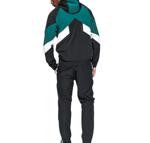 Vêtements pour hommes personnalisés, ensemble de jogging coupe-vent, survêtement respirant à fermeture éclair, survêtement coupe-vent en polyester 100%, grande taille, OEM - Product Image 2