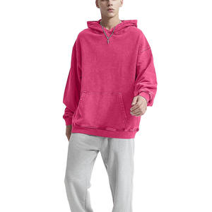 Haute qualité personnalisé Boxy 100% coton tissu plaine Logo personnalisé brodé 450gsm poids lourd unisexe femmes hommes pull à capuche - Product Image 5