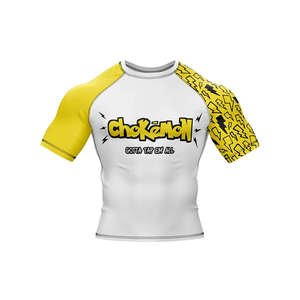 Ensemble de rashguard respirant au design unique, logo frontal, matière polyester/spandex, antibactérien, séchage rapide pour hommes adultes - Product Image 4