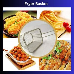 Wholesale Customized Logo Square Stainless Steel Mesh Fry <b>Basket</b> French Potato Chips Tableware Serving Bucket Bulk Order Supply - Product Image 2