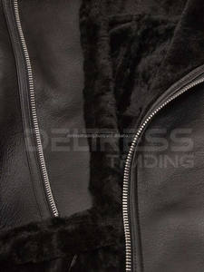 2024 hommes Premium respirant en peau de mouton Bomber veste en cuir décontracté haute rue Style fourrure décoration prix de gros pour l'hiver - Product Image 5