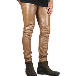 Vêtements décontractés de haute qualité, pantalons en cuir pour hommes, couleur unie, meilleure vente à bas prix, pantalons en cuir pour hommes pour adultes - Product Image 4