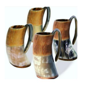 Direct de l'usine Artisanat de haute qualité Viking Horn Tankard Buffalo Horn Mug Style médiéval pour la maison et le bureau - Product Image 2