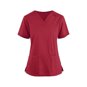 Conjunto de uniformes médicos unisex de mezcla de algodón lavable, antiarrugas, de tela suave tipo denim, tipo bata de laboratorio, para uso hospitalario, con detección de agujas - Product Image 4