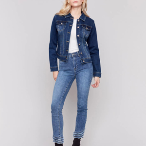 Wholesale Stylish New Design Custom Women Denim Jackets <b>Stand</b> Collar and 100% Cotton Men's Jacket - Product Image 1