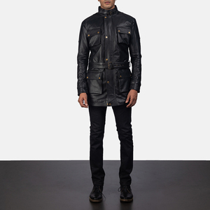 Chaqueta de Cuero Genuino de Grosor Estándar, Cuello Alto, Servicio OEM Personalizado, Impermeable, Transpirable, Ecológica, Estilo Casual Sólido - Product Image 6