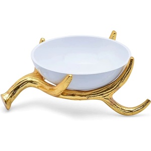 Ewest-Soporte redondo de latón con forma de mariposa antigua, soporte para cuencos y frutas - Product Image 3