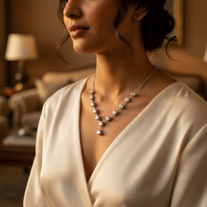 สร้อยคอเงินรูปตัว Y สำหรับผู้หญิง ประดับคริสตัลคิวบิกเซอร์โคเนีย ของขวัญที่สมบูรณ์แบบ - Product Image 1