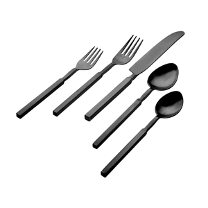 Juego de cubiertos de metal para cenas elegantes en negro mate, cuchillo PARA CENA, cuchara, hogar, cocina, restaurante, vajilla, decoración para eventos de boda 2024 - Product Image 1