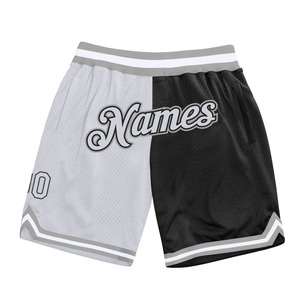 Industrie Direct Engro Sportswear Basketball <b>Shorts</b> Custom Black <b>White</b>-Gray Authentic Throwback Split Fashion Basketball <b>Shorts</b> - Product Image 1