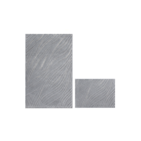 Ensemble de tapis de bain de luxe Lanya en coton recyclé gris clair, teint en fil et tissé jacquard, pour la maison, l'hôtel, le bureau, 40x60cm+60x100cm