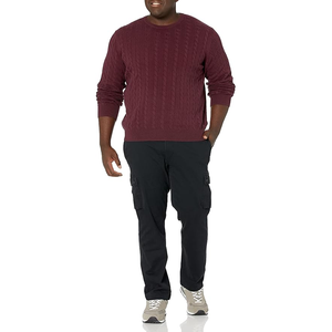 Pull classique à col rond respirant et décontracté pour hommes avec bord côtelé pour l'hiver - Product Image 4