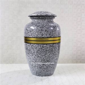 Urna de aluminio y latón con impresión personalizada de alta calidad, artículo funerario de cremación de Metal hecho a mano para cenizas humanas - Product Image 1