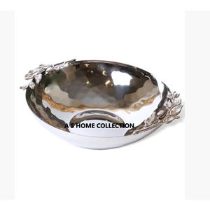 Vaisselle décorative personnalisable feuille design élégant bol de service blanc - Product Image 2