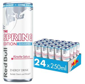 Red Bull Édition Printemps 2026 Sans Sucre Cerise-Sakura, Pack de 24 Canettes de 250ml avec Acide Citrique et Citrates de Sodium - Product Image 2