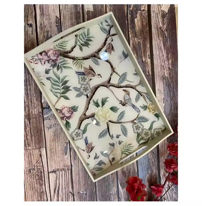 ถาดไม้ธรรมชาติพิมพ์สติกเกอร์บนโต๊ะอาหารถาดเสิร์ฟอาหารถาดรองชากาแฟทรงสี่เหลี่ยมผืนผ้าไม้ - Product Image 4