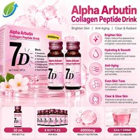 Private Label Groothandel Alpha Arbutin Collageen Peptide Drankje Huidverheldering Glow 50ml 8 Flessen voor Amazon Verkopers OEM ODM