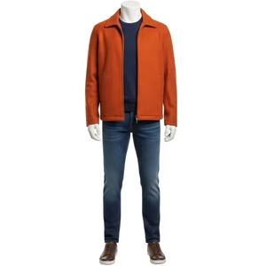 Chaqueta de Lana para Hombre, Transpirable, Cuello en V, Mezcla de Lana Suave, Ligera, Cálida, Informal, para Otoño e Invierno, Uso Diario, Moda - Product Image 4