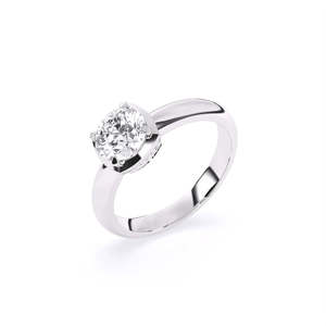 Anillo Solitario con Diamante Cultivado en Laboratorio, Corte Redondo, Media Montura, Libre de Conflictos, con 1.03 Ct |   En oro amarillo, blanco y rosa de 9 quilates - Product Image 3
