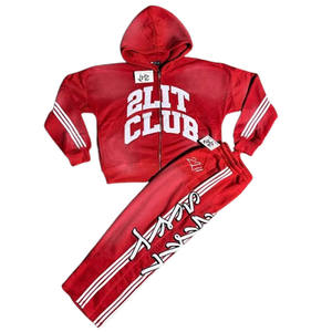 Chándal de lana de algodón lavado con enzimas, marca de serigrafía personalizada para deportes y moda - Product Image 5