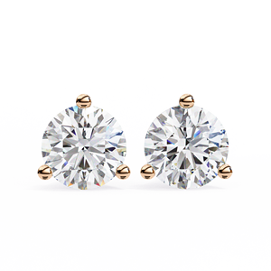 Boucles d'oreilles classiques à 4 broches en diamant Bijoux fins de l'entrepôt indien Disponible en or rose blanc-Plusieurs options - Product Image 2