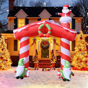 ซุ้มประตูเป่าลมคริสต์มาสขนาด 9 ฟุต พร้อมไฟ LED สำหรับตกแต่งกลางแจ้งในสวนหรืองานปาร์ตี้ - Product Image 3