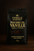 Vanille Harvest Pure, poudre de vanille pure, Planifolia Madagascar, région SAVA - 100% naturelle, séchée au soleil, vanille Bourbon, 1 kg en vrac, 3