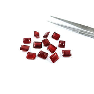 Rubis naturel de Bangkok, octogones calibrés, pierres précieuses en vrac, 9x11mm et 10x12mm, rouge jaune, taille émeraude, taille triligne, taille marquise, taille carrée, taille ovale - Product Image 1