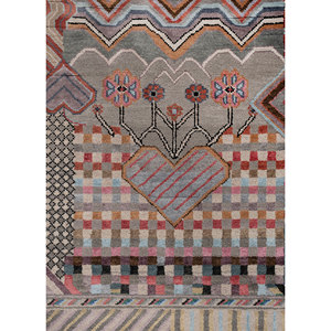 Tapis Manchaha Lev-715 en laine et soie de bambou noué à la main, 9x12, rectangulaire, motif patchwork, pour la maison, le couloir, la chambre, tapis Jaipur - Product Image 3