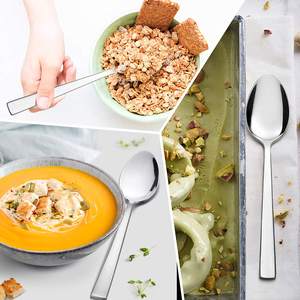 Cucharas de mesa de acero inoxidable en relieve con logotipo personalizado, Metal pulido con espejo para cena, té, café expreso para obsequios - Product Image 3