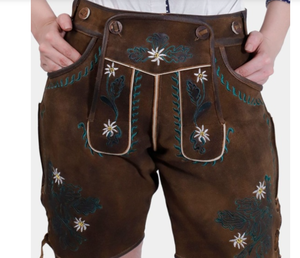 Nuevo diseño de pantalones cortos Lederhosen para mujer, pantalones de cuero con estilo a la venta, disfraz de Festival Oktoberfest - Product Image 1
