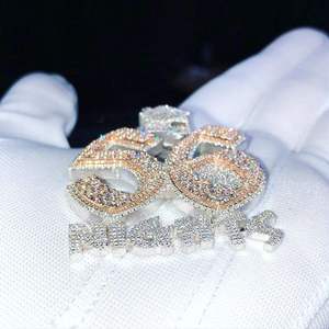 Iced Out colgante oro blanco VVS Moissanite corte redondo diamante Hip Hop colgante para hombres 925 plata esterlina - Product Image 2