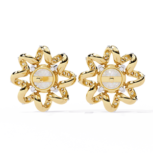 Boucles d'oreilles en or 18 carats brillantes avec diamant de laboratoire, boucles d'oreilles de qualité supérieure - Product Image 2
