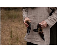 Gobelet artisanal poli en corne de vache écologique, forme naturelle, pour hydromel, bière et festivals
