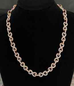 Hip Hop Iced Custom Plated VVS Moissanite Diamond Infinity Cuabn Link Chain Joyería de moda para regalos 925 Sterling Silver - Product Image 1