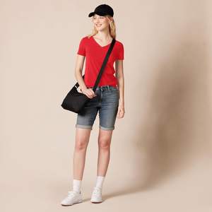 <b>Women's</b> Plus Size Summer <b>T</b>-<b>Shirt</b> Light Knit Soft Surface Breathable <b>Stretch</b> Slim Fit Eco-Friendly Spandex/Cotton - Product Image 1