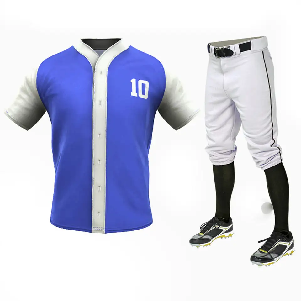 बेसबॉल वर्दी खाली सादे हिप हॉप Hipster बेसबॉल जर्सी बटन नीचे शर्ट खेल वर्दी पुरुषों/महिलाओं जर्सी/पैंट