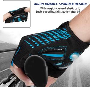 Gants de protection en cuir écologiques pour sports de plein air avec demi-doigt pour motocyclette et vélo de montagne Logo personnalisé pour hommes - Product Image 5