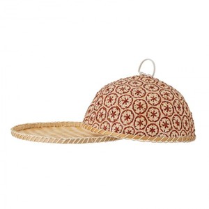 ฝาครอบอาหารไม้ไผ่พร้อมถาดผ้าลินินสำหรับใช้ป้องกันแมลงผู้ผลิตจากเวียดนามหลายสีในห้องครัว - Product Image 1